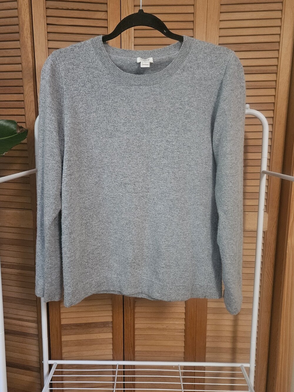 Vintage J. Crew Wool Blend Granola Gritty Boho Preppy Cotton Gray Sweater